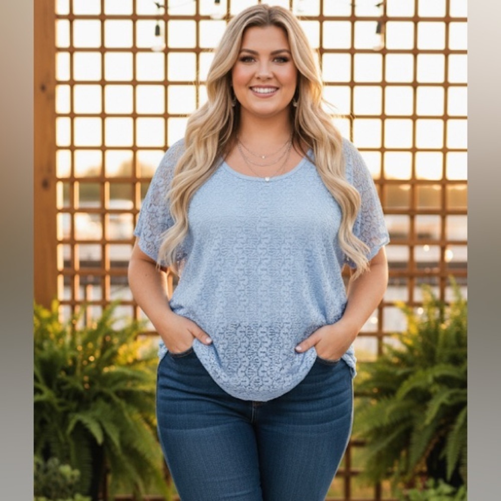 Blue Lace Top